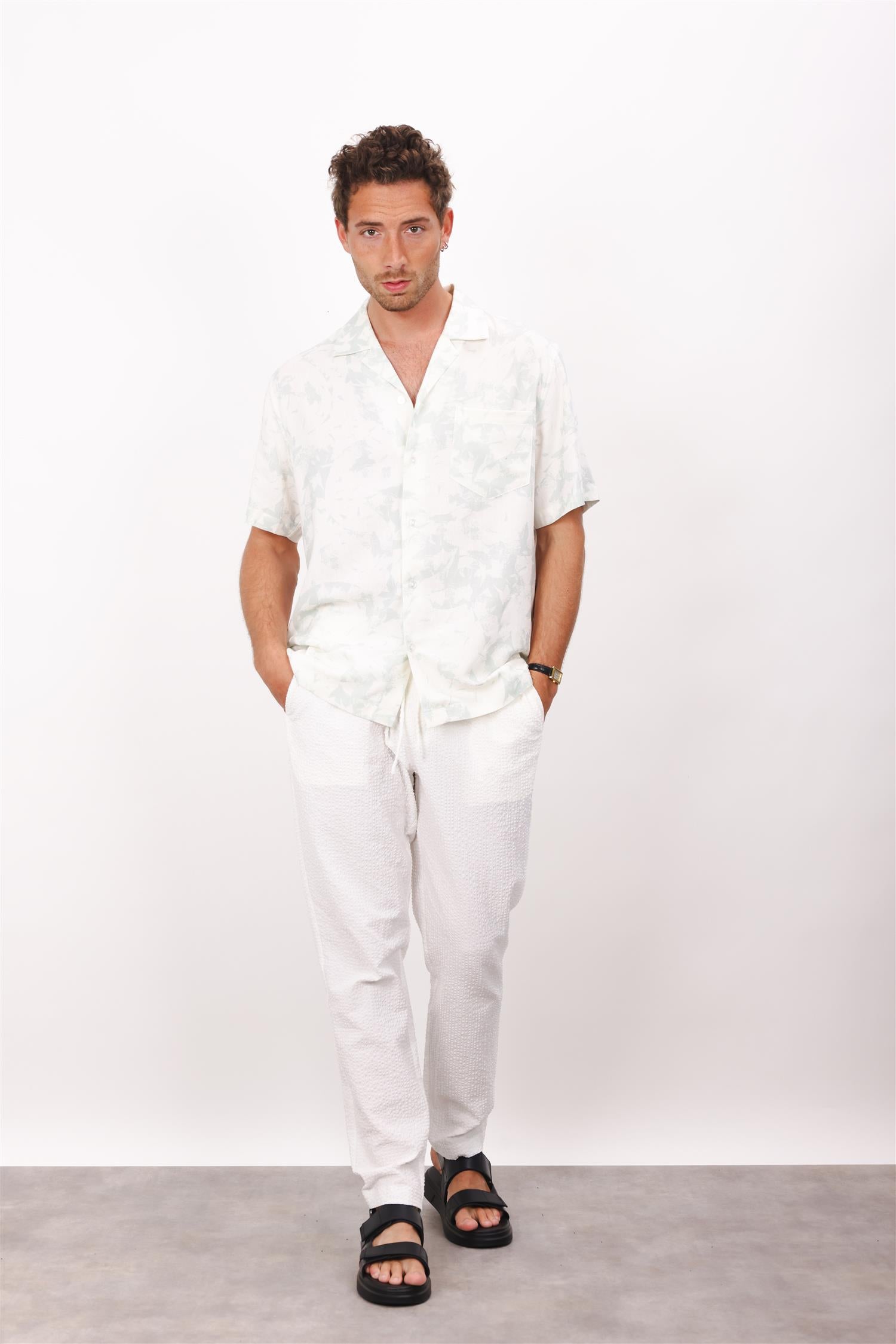 Luciano SS Shirt Light Green Aop