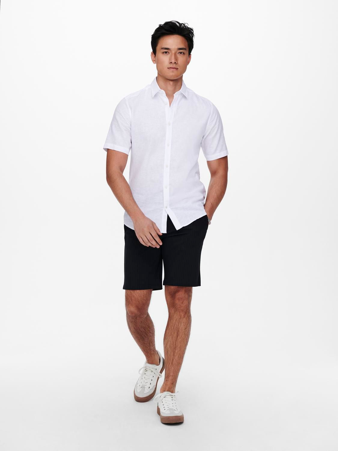 Onscaiden Life Ss Solid Linen Blend Noos White