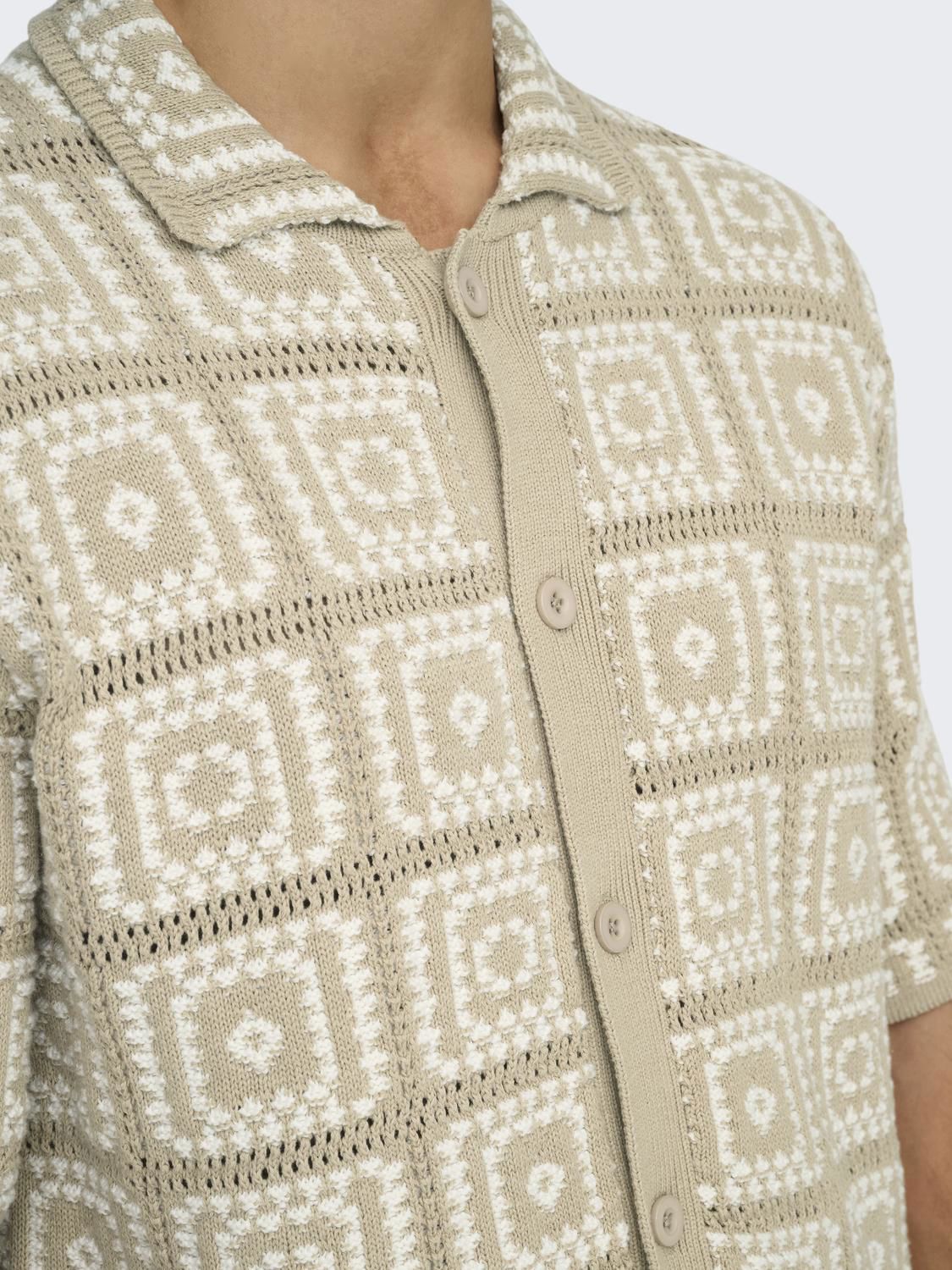 Onsbart Rlx 5 Ss Shirt Knit Noos Silver Lining Egret