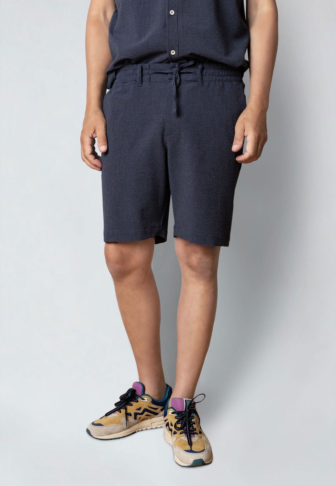 Barcelona Erico Striped Shorts Navy