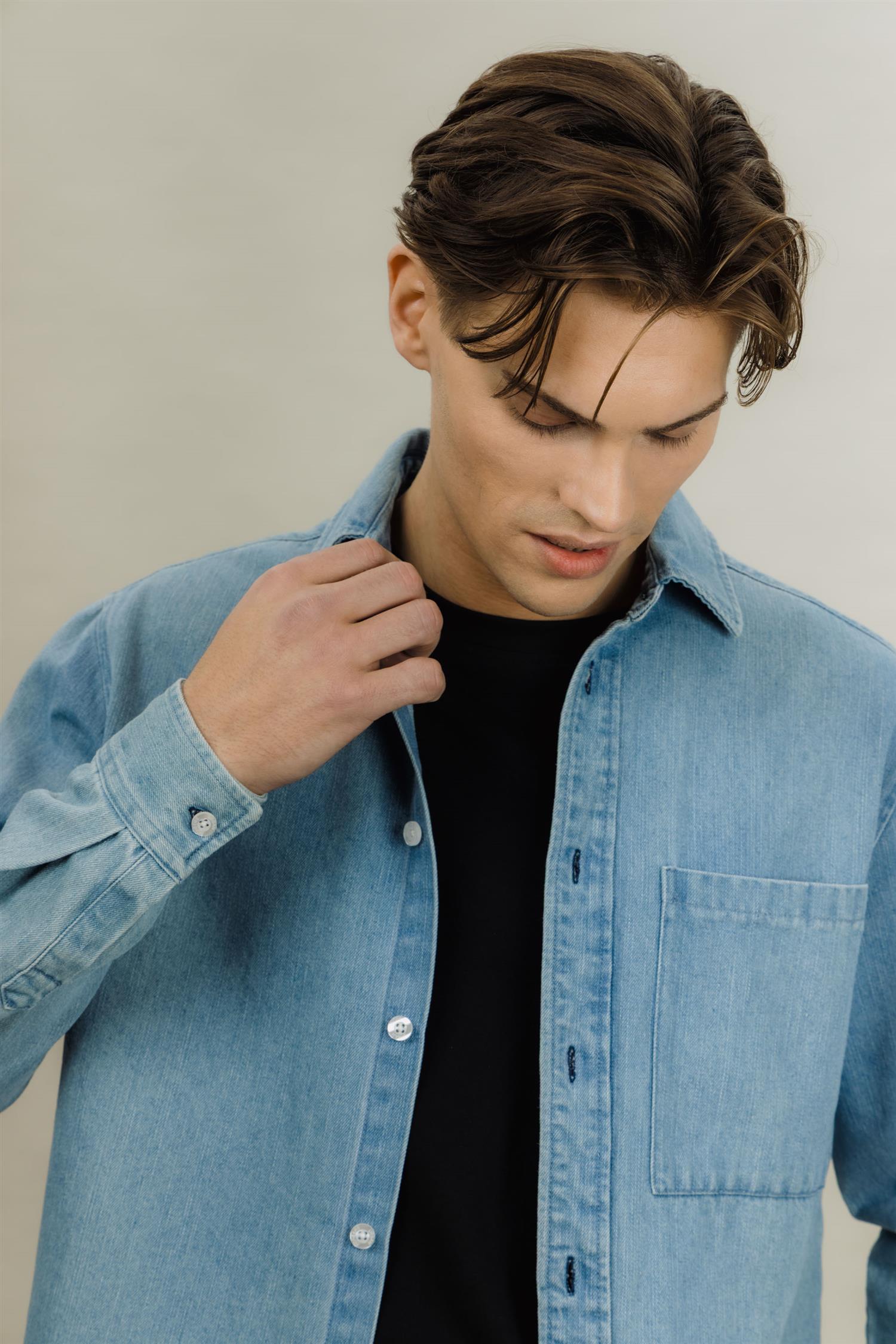 Rocco Ls Shirt Light Blue Denim