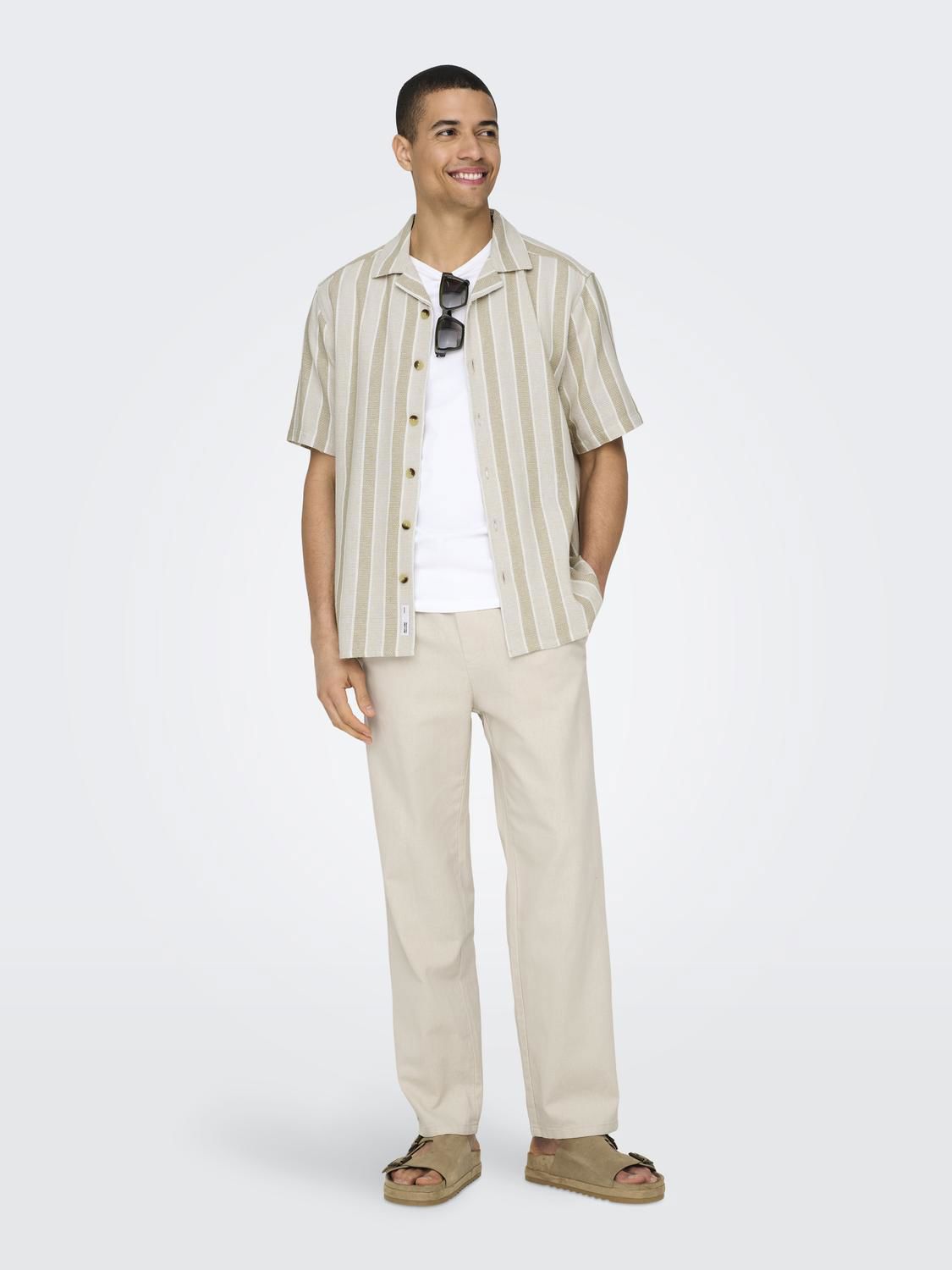 Onssinus Loose 0007 Cot Lin Pant Noos Silver Lining