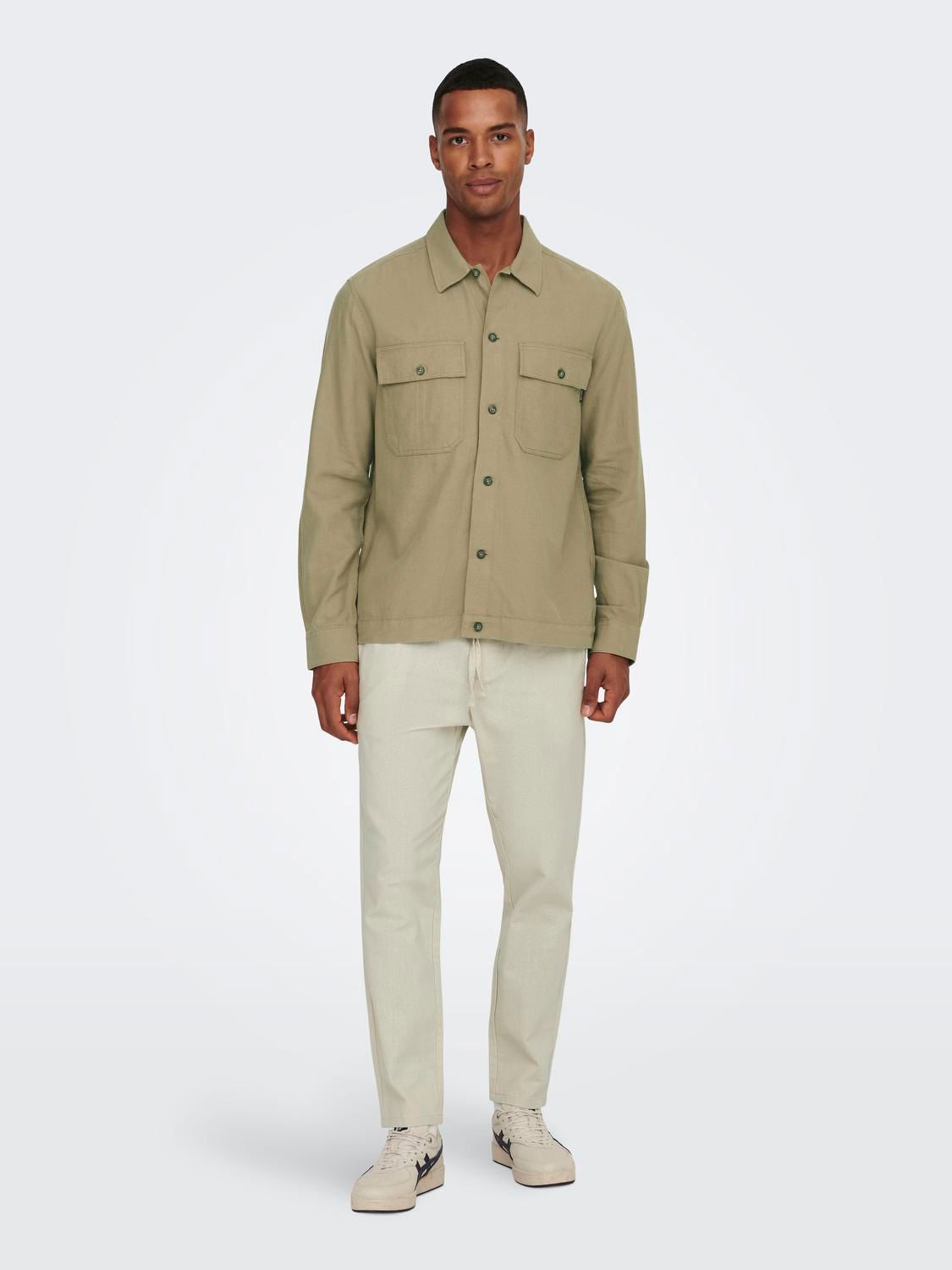 Onslinus Crop 0007 Cot Lin Pnt Noos Silver Lining