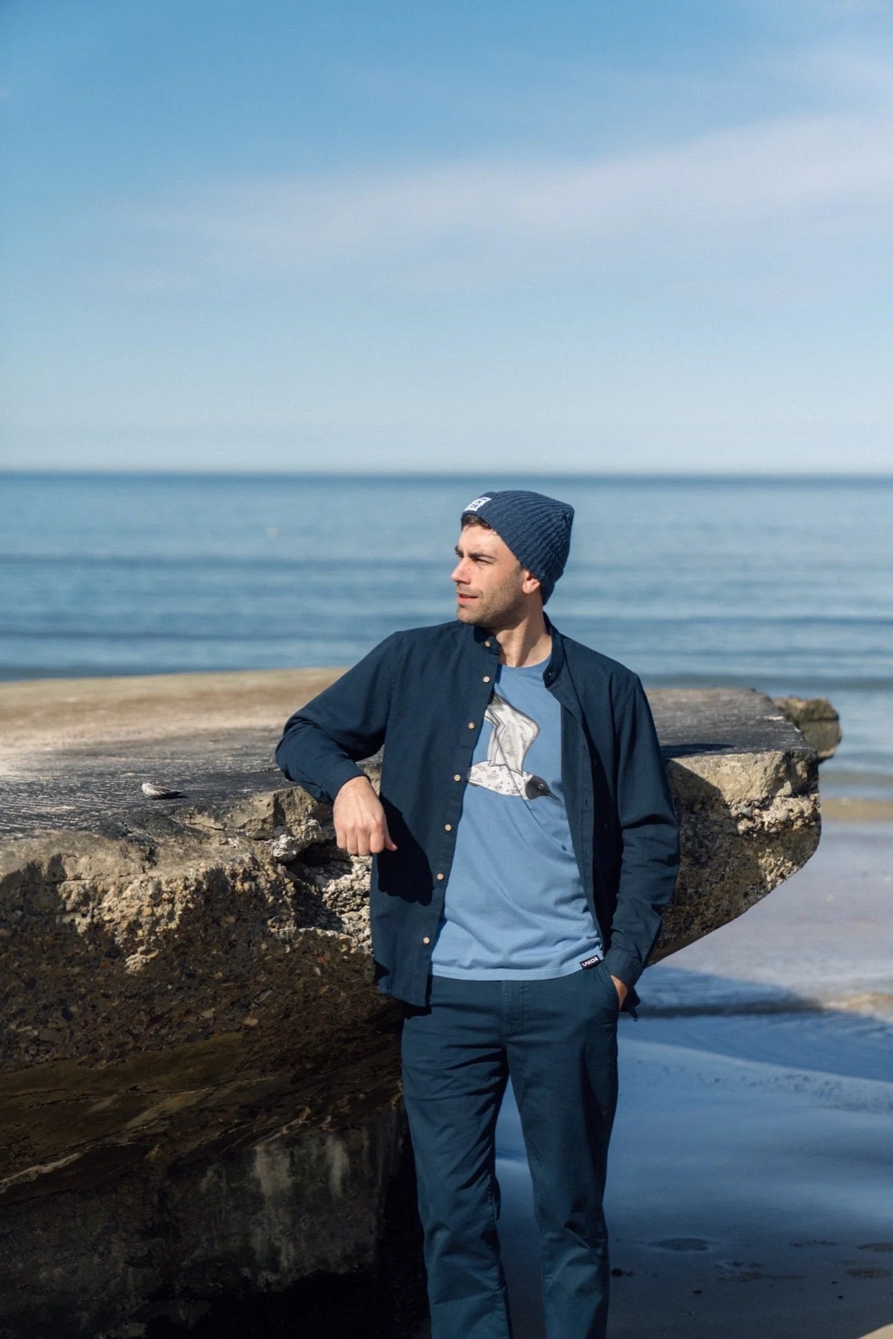 Tattooed Seagull T-shirt Captains Blue