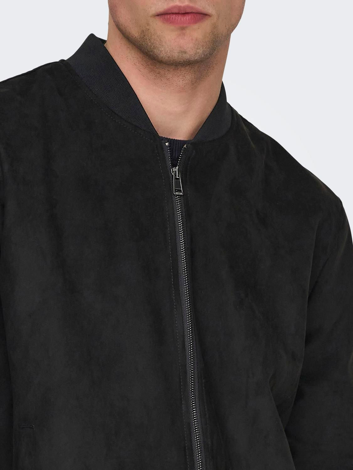 Onslucas Fake Suede Bomber Otw Noos Black