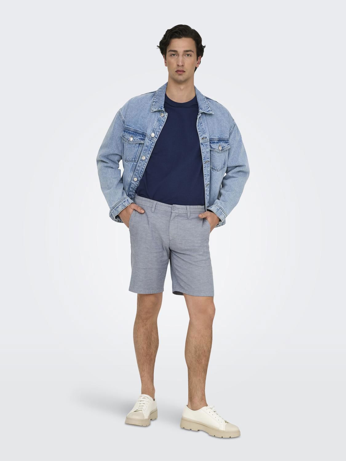 Onsmark 0011 Cotton Linen Shorts Noos Flint Stone