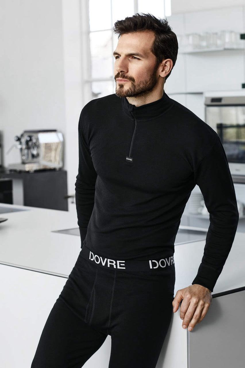 Dovre Wool Long Johns w/fly Black