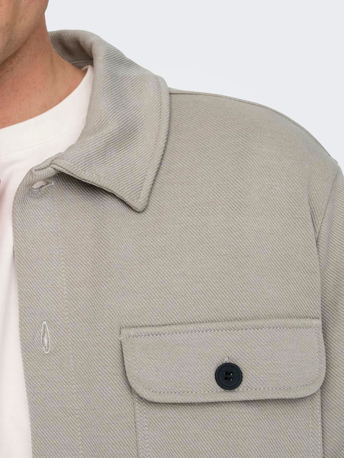 Onsnewkodyl Overshirt Sweat Noos Vintage Khaki Melange