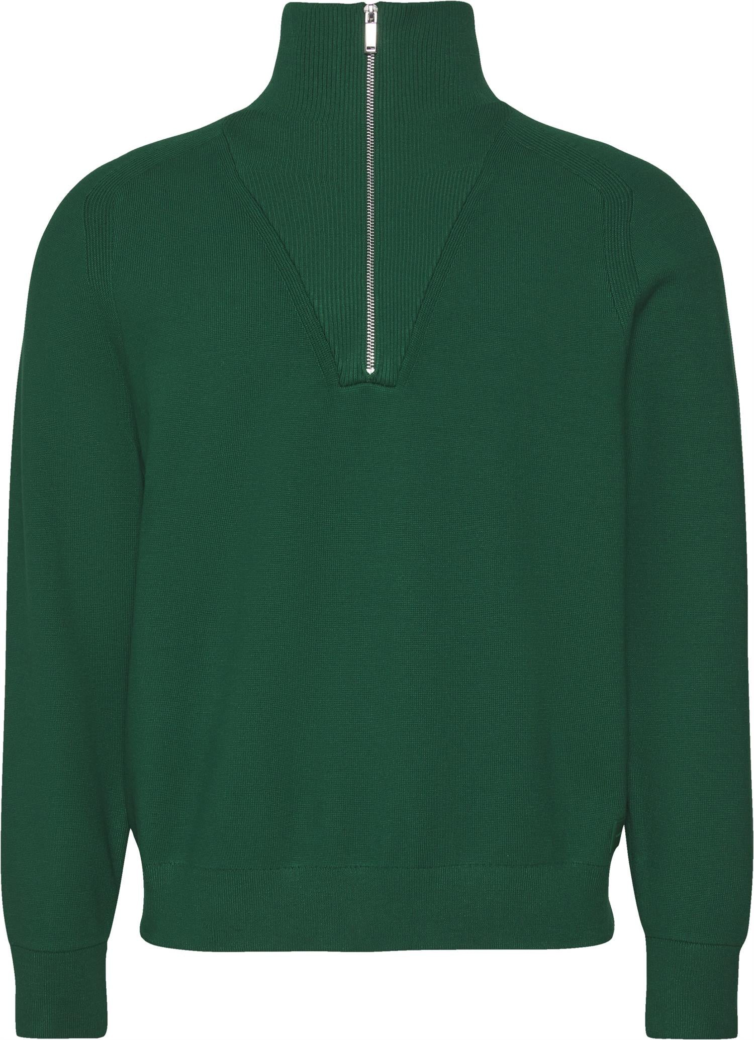 Ls Snowy Tech Knit Qz Sweater 14 Deco Green