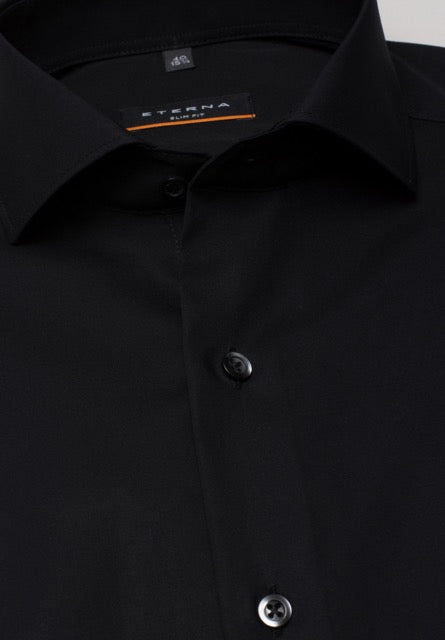 Basic slim shirt l/s F170 Black Black