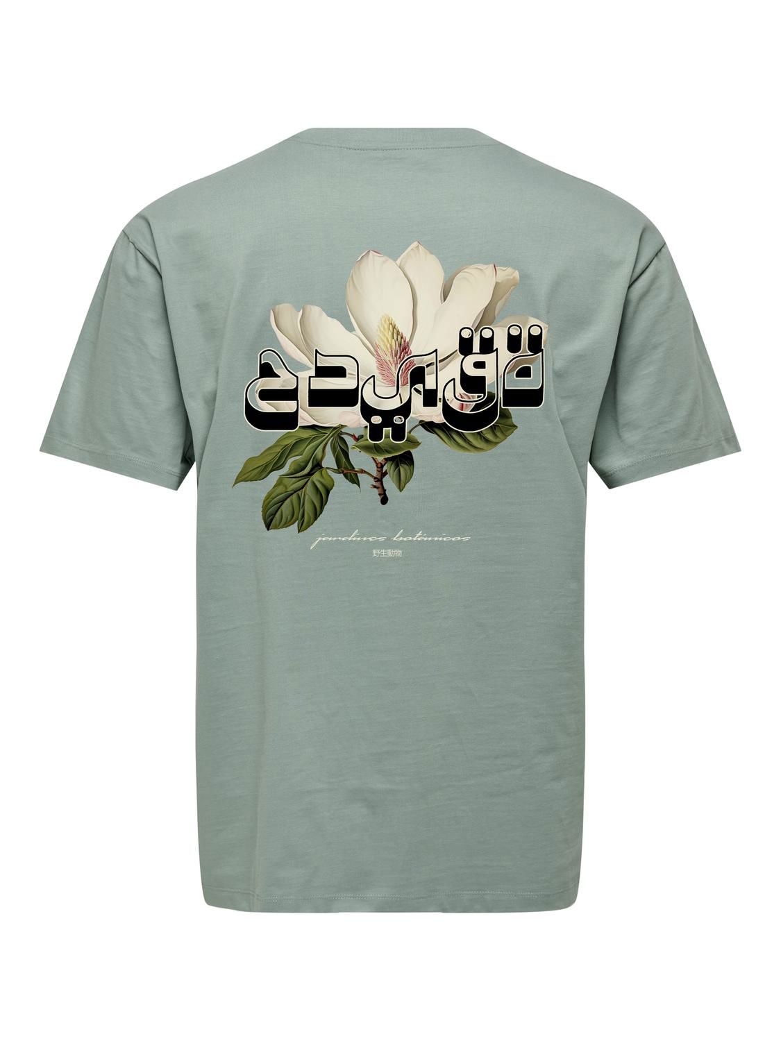 Onsfrank Rlx Ss Tee Noos Chinois Green Arabic Flower