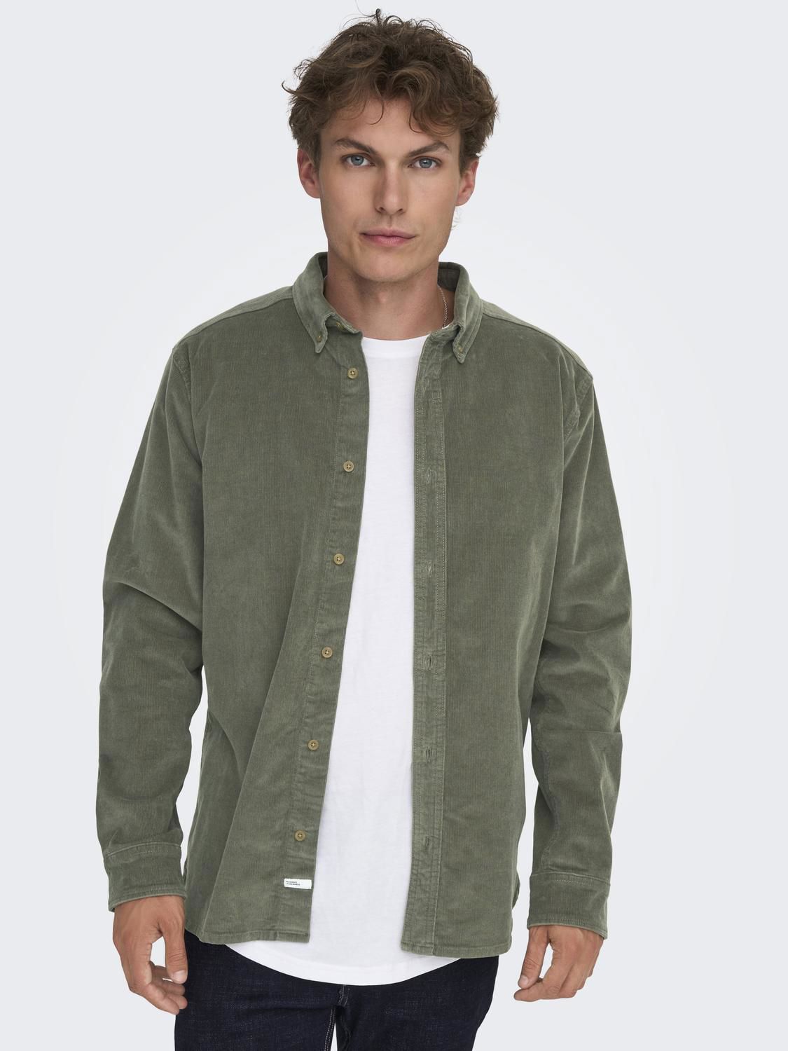 Onsmichael 18w Reg Cord Stretch Ls Noos Castor Gray