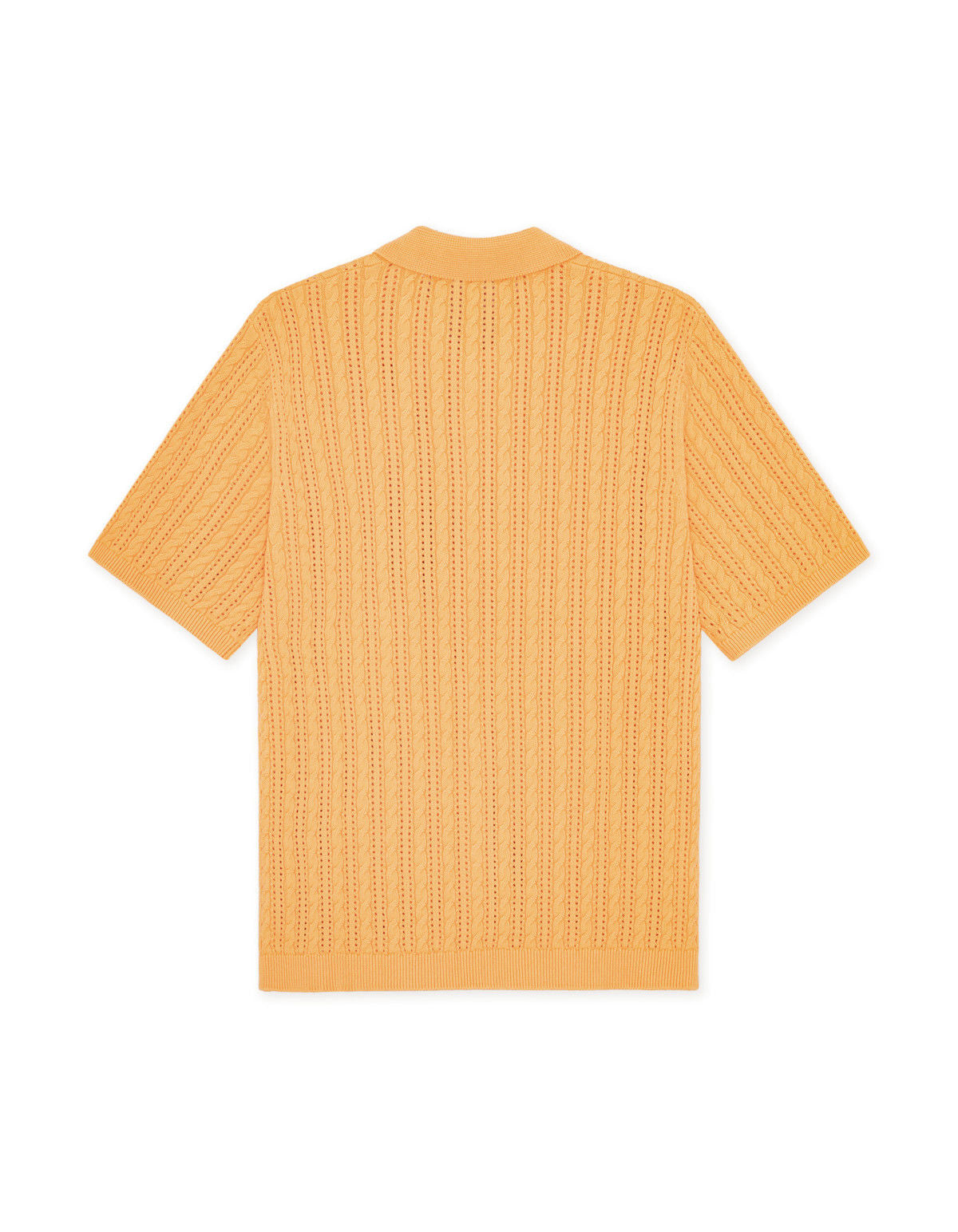 Cable Knitted Ss Shirt Apricot Cream Orange