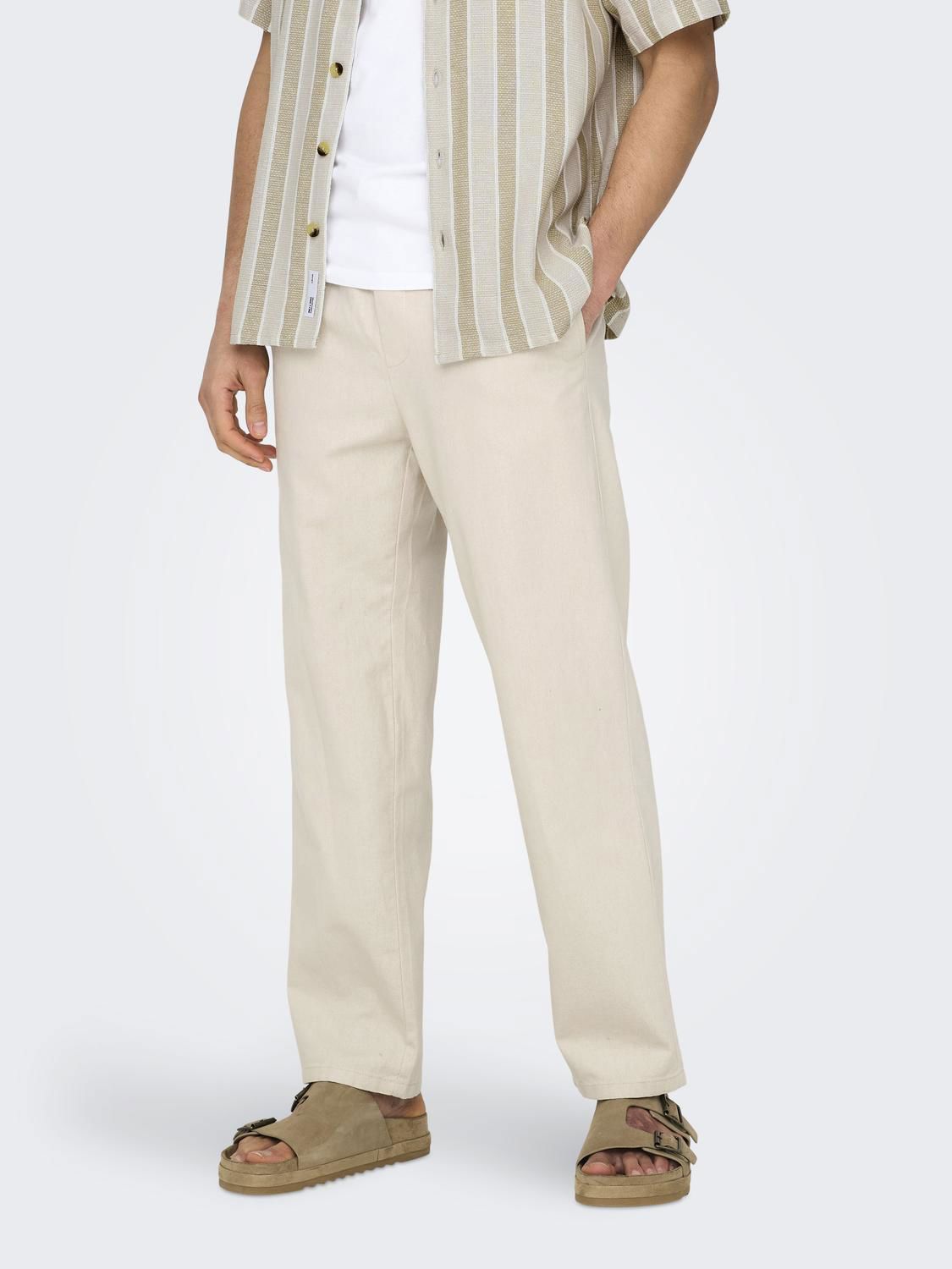 Onssinus Loose 0007 Cot Lin Pant Noos Silver Lining