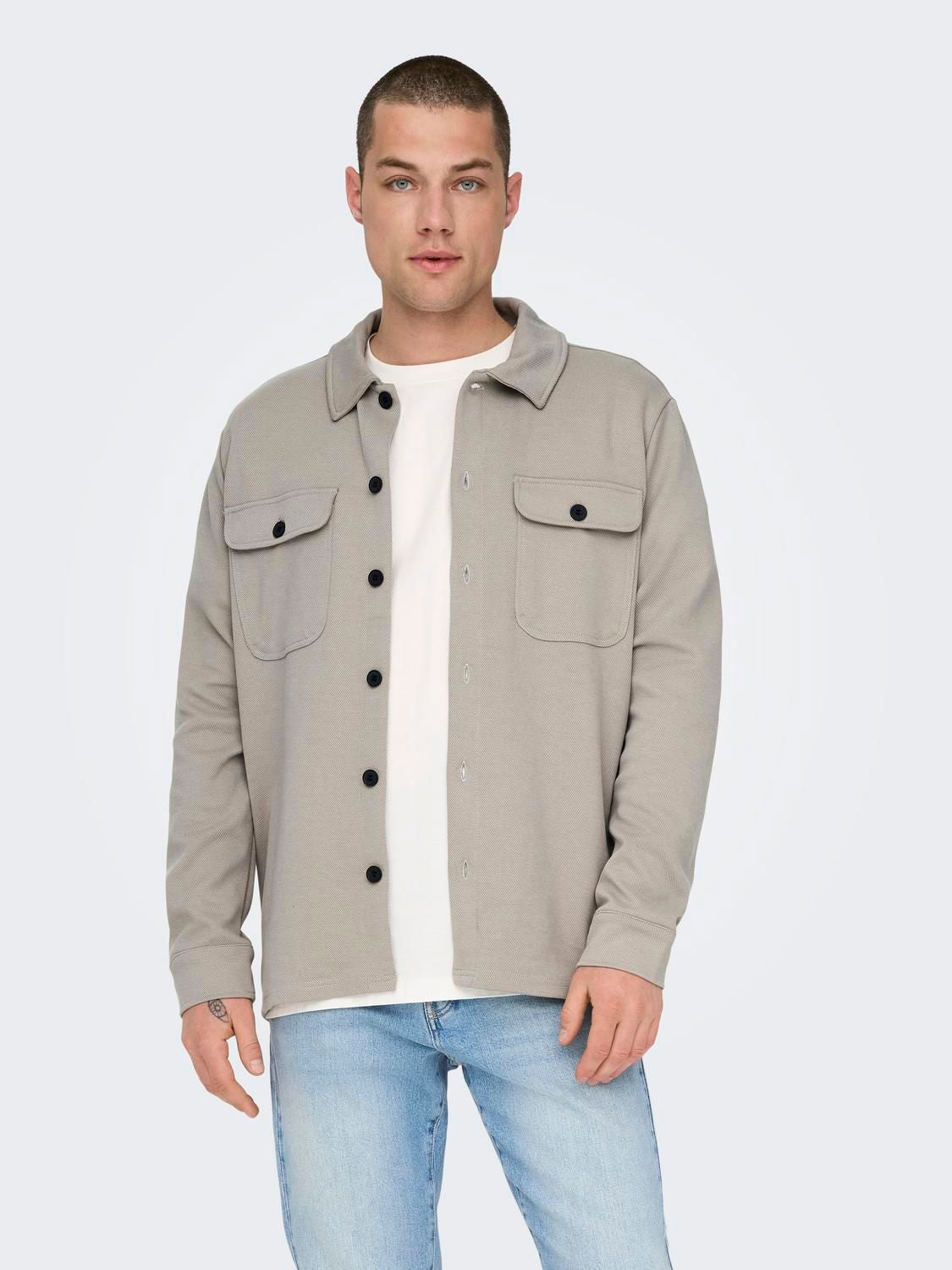 Onsnewkodyl Overshirt Sweat Noos Vintage Khaki Melange