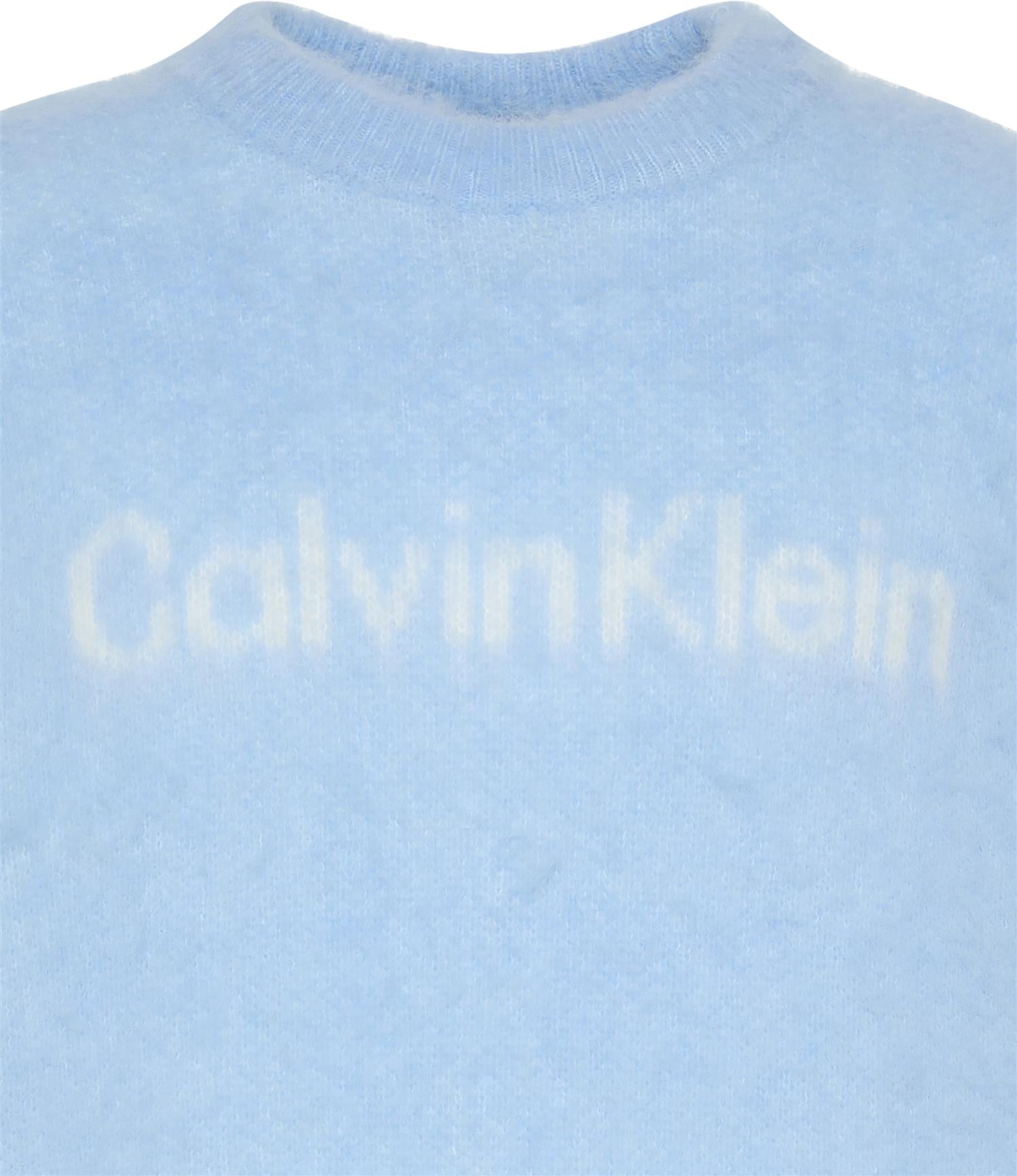 Ls Brushed Alpaca Logo Crwnk Swe Track Blue