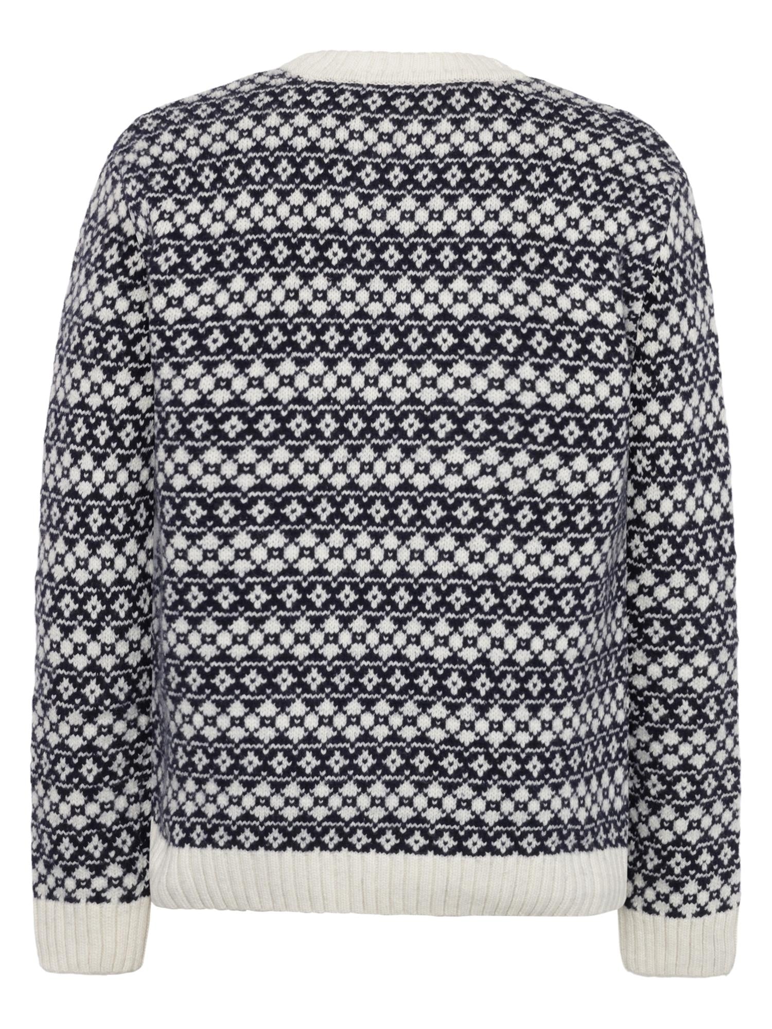 Lambswool crew neck knit RWS Blue Stripe