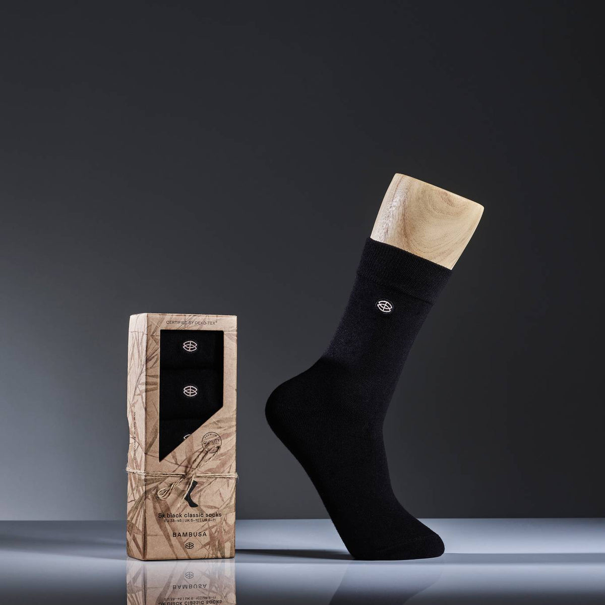 Bambusa socks basic 5-pack Black