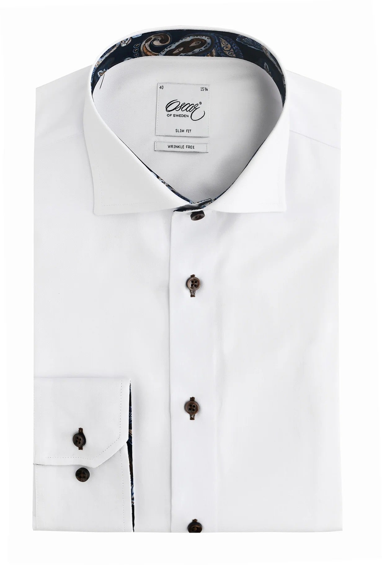 White slim fit shirt with contrast details White