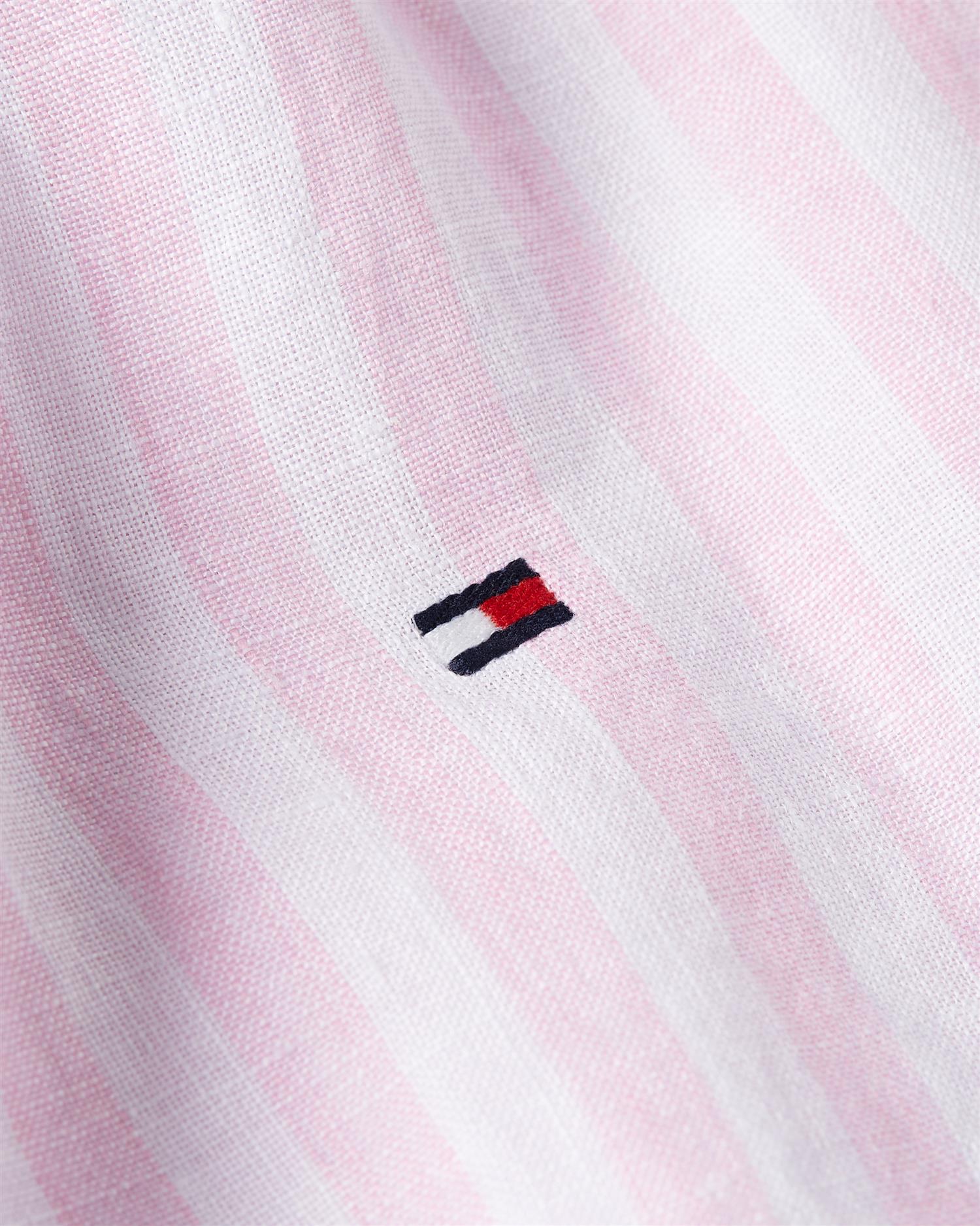 LINEN ESSENTIAL STRIPE RF SHIRT Classic Pink / Stripe