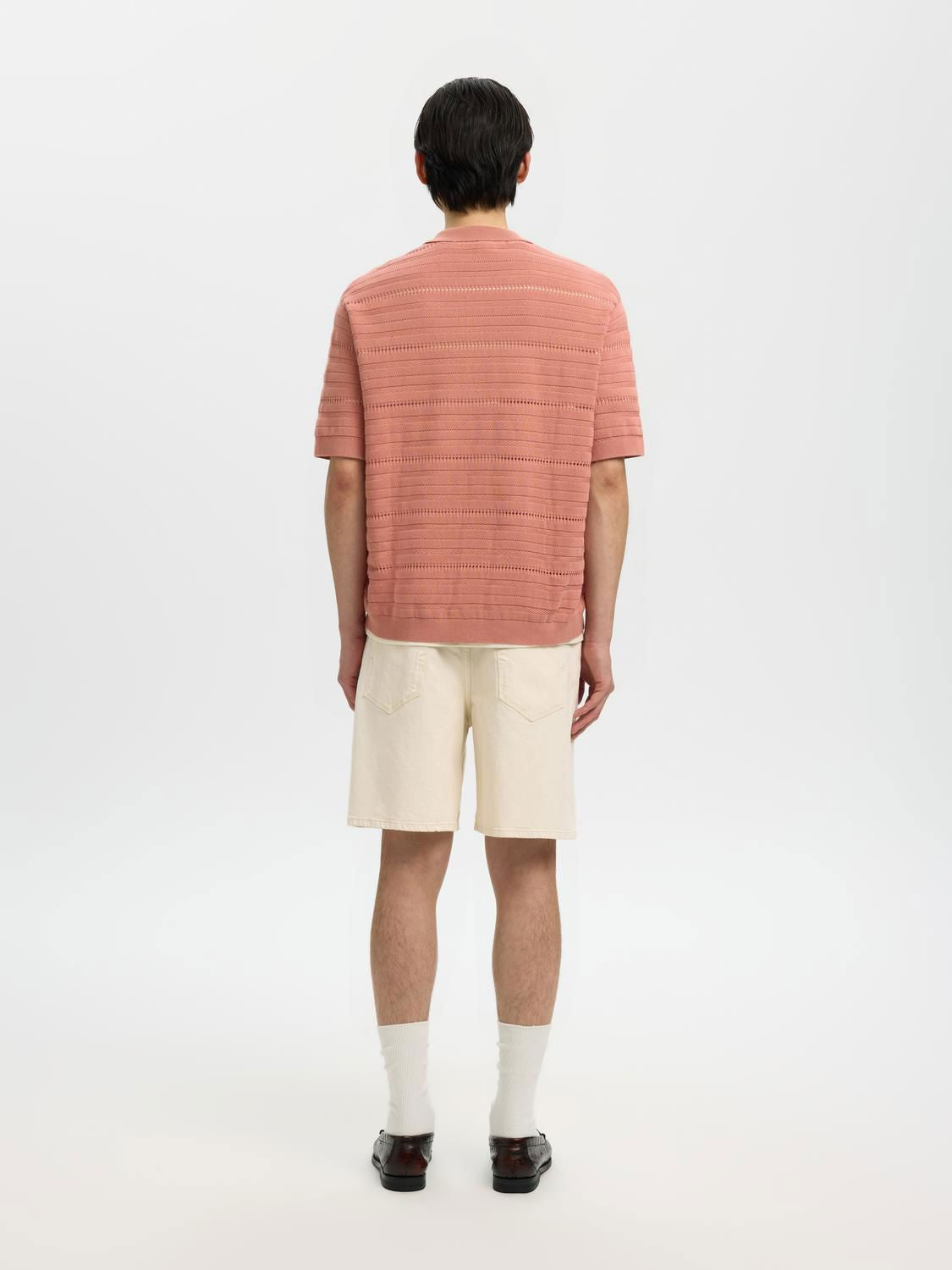 Slhpalle Ss Knit Polo Cardigan Rose Dawn
