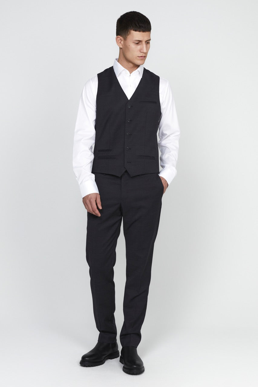 Breck Stretch Suit Vest Forged Iron