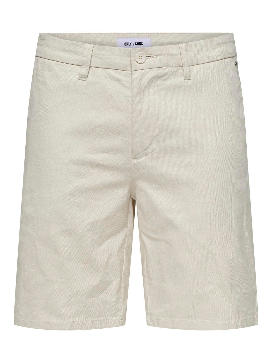 Onsmark 0011 Cotton Linen Shorts Noos Silver Lining