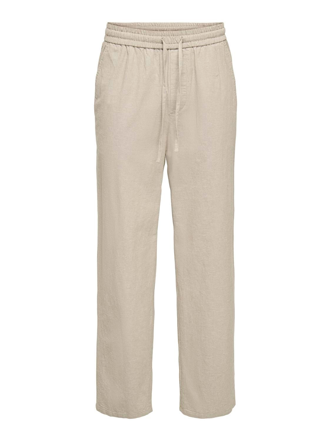 Onssinus Loose 0007 Cot Lin Pant Noos Silver Lining