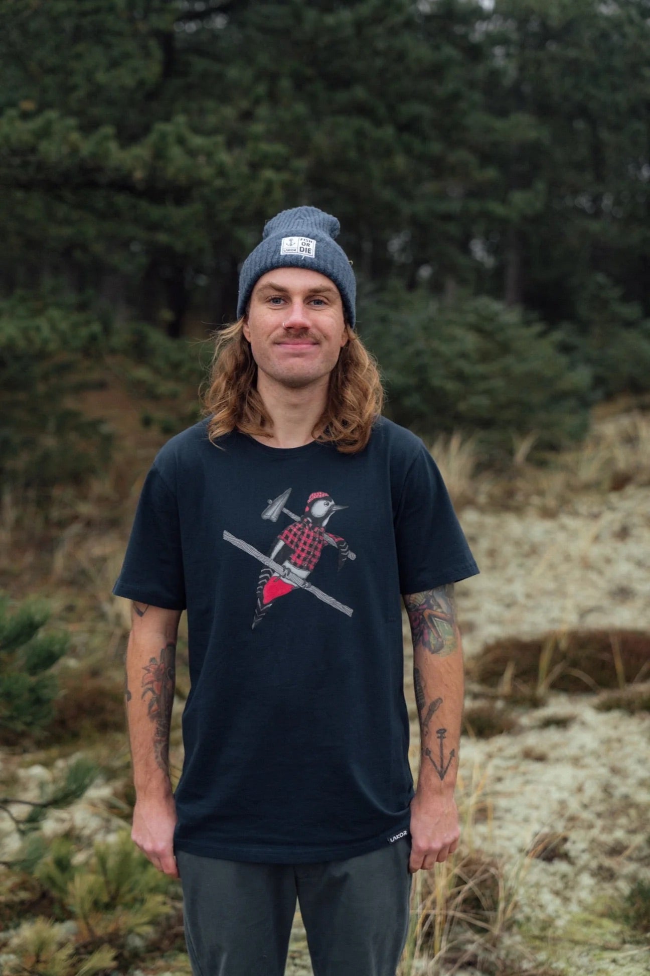 Woodpecker T-shirt Blueberry