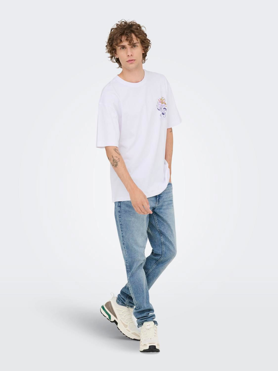 Onsfrank Rlx Ss Tee Noos Bright White Chinatown Noodles