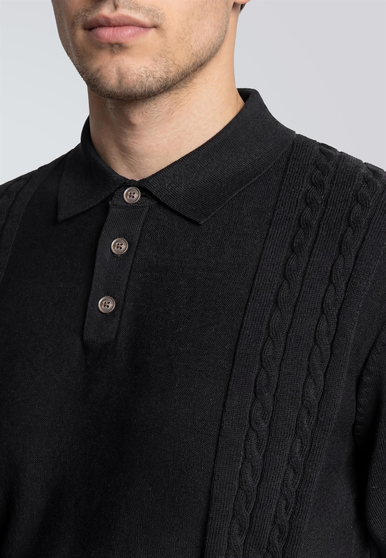 Hayze Knitted Polo Black