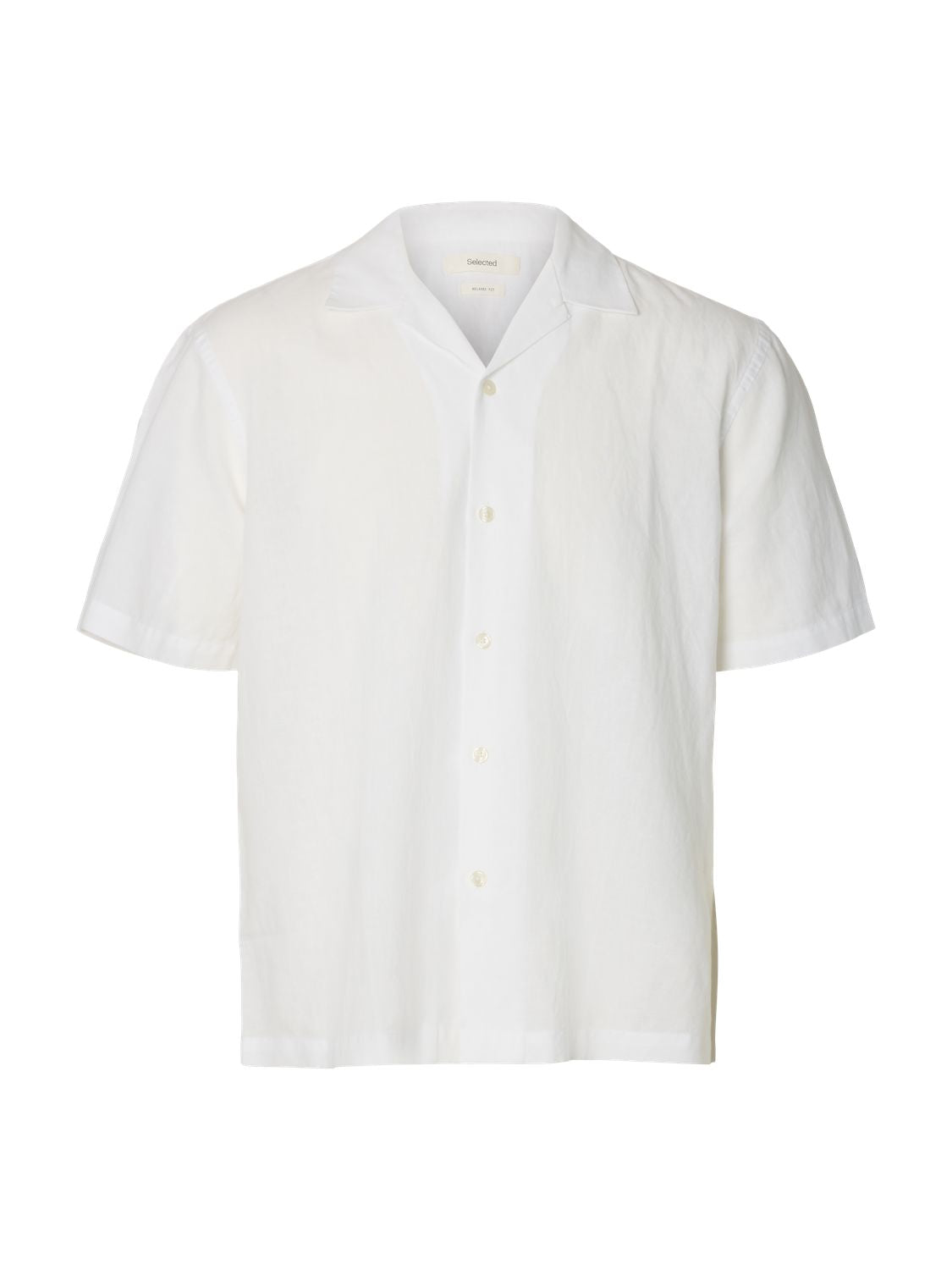 Slmcasper-Clay Rlx Linenblend Ss Sht Nos Bright White
