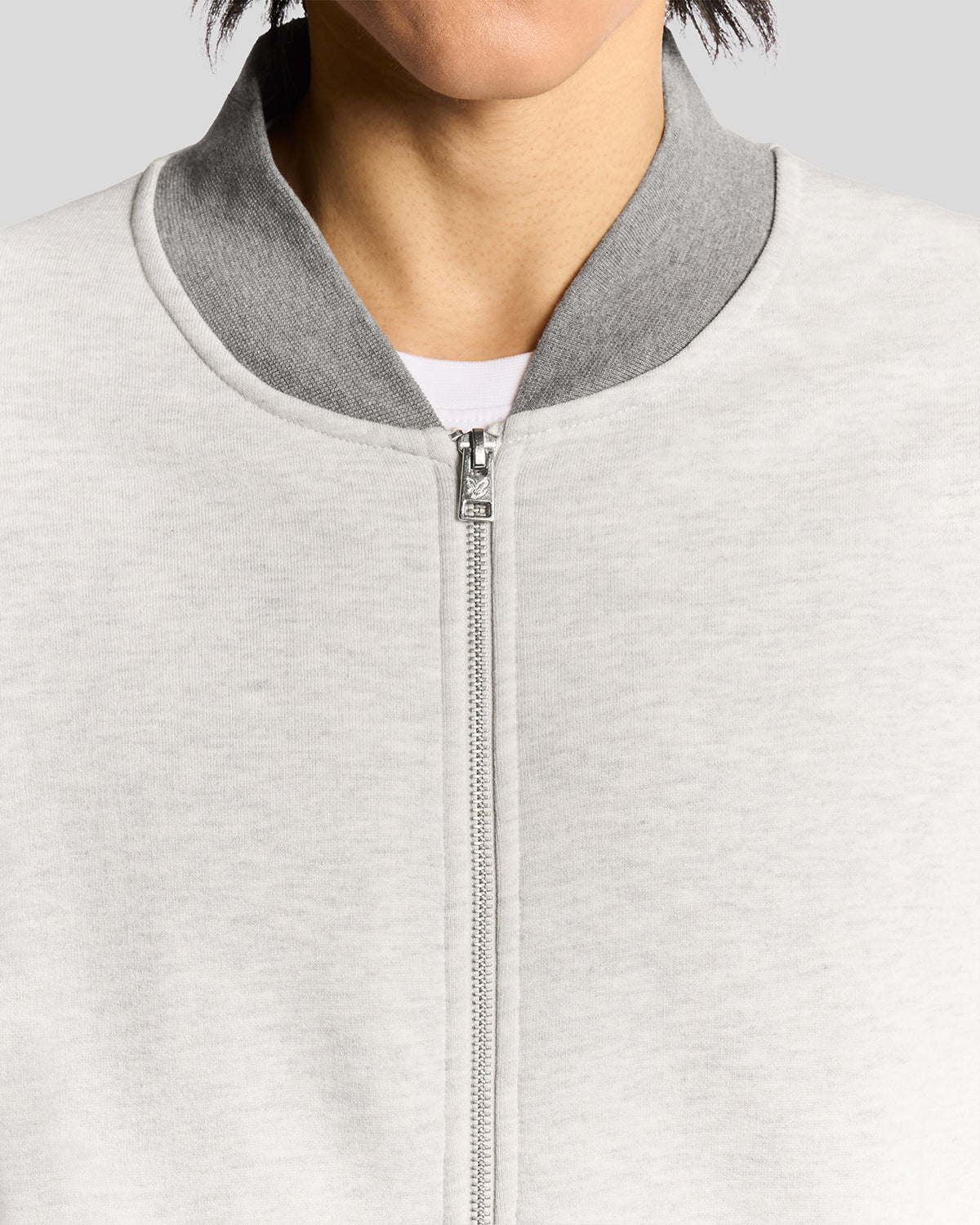 Half Raglan Jersey Bomber Light Grey Marl