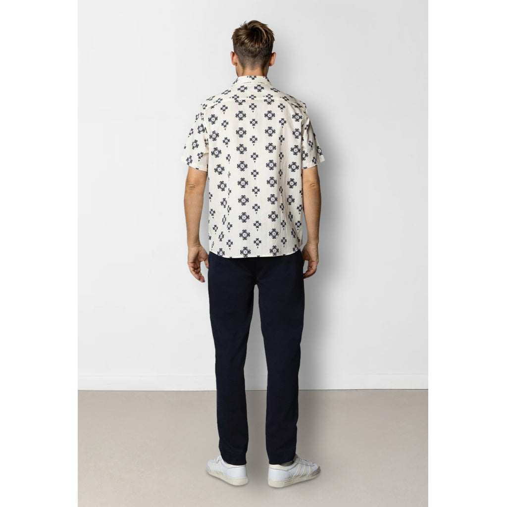 Tommy S/S shirt Ecru/Navy