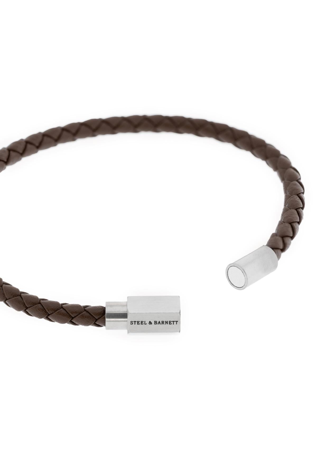 Leather Bracelet Luke Landon Brown | Silver