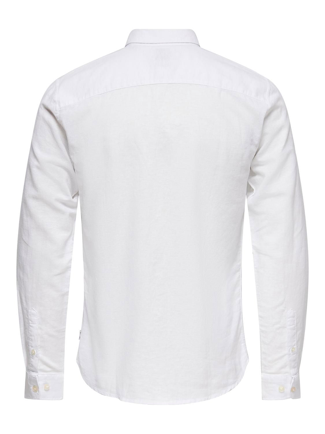 Onscaiden Life Ls Solid Linen Blend Noos White