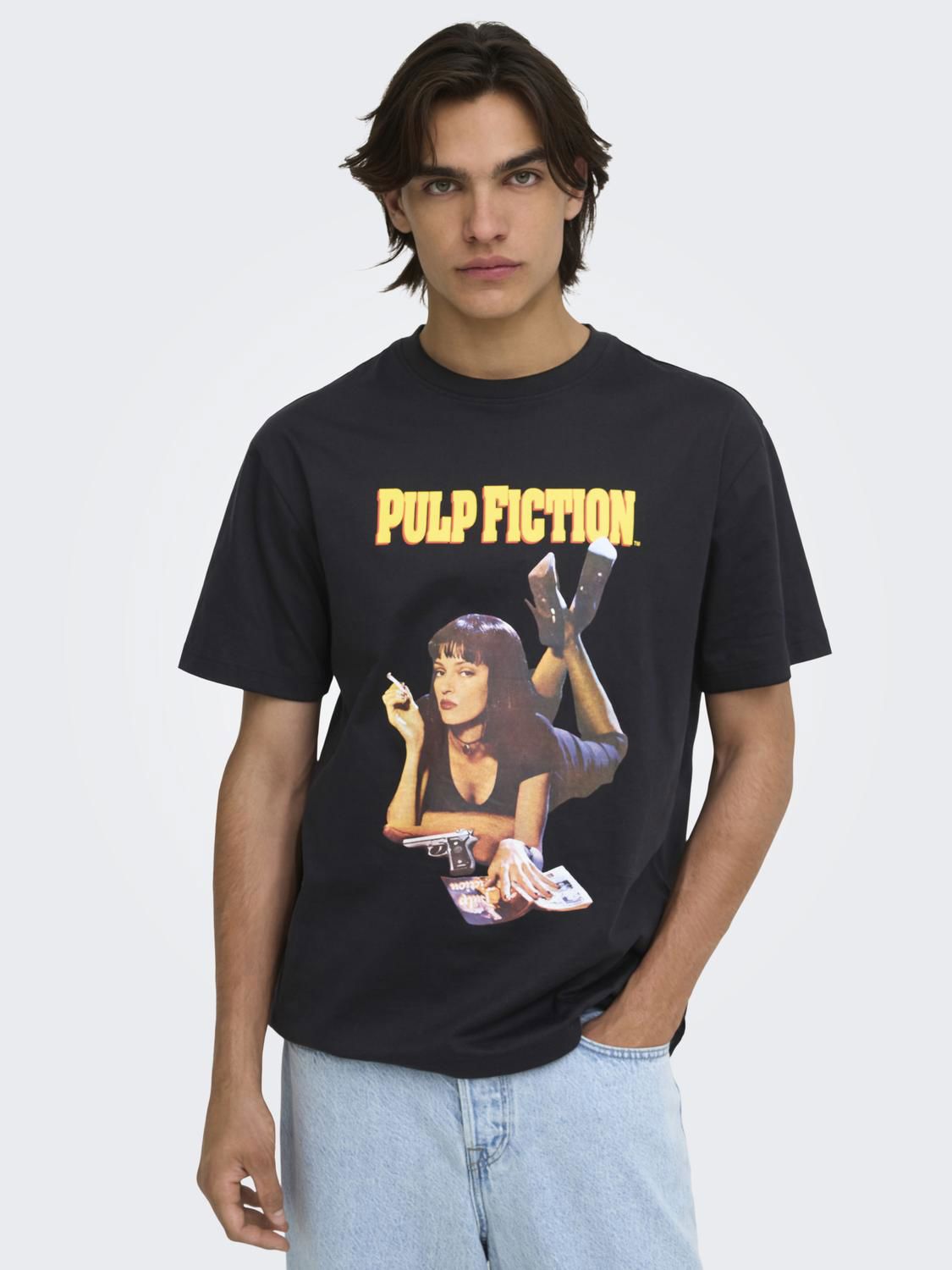 Onspulp Fiction Life Rlx Ss Lic Tee Jet Black Woman