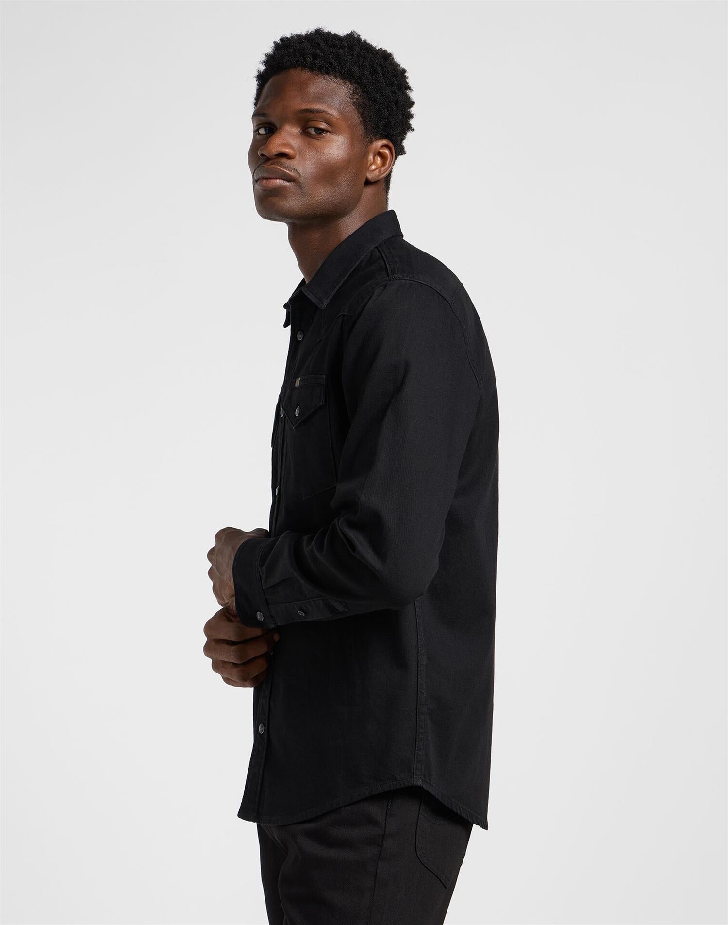 REGULAR WESTERN SHIRT Black