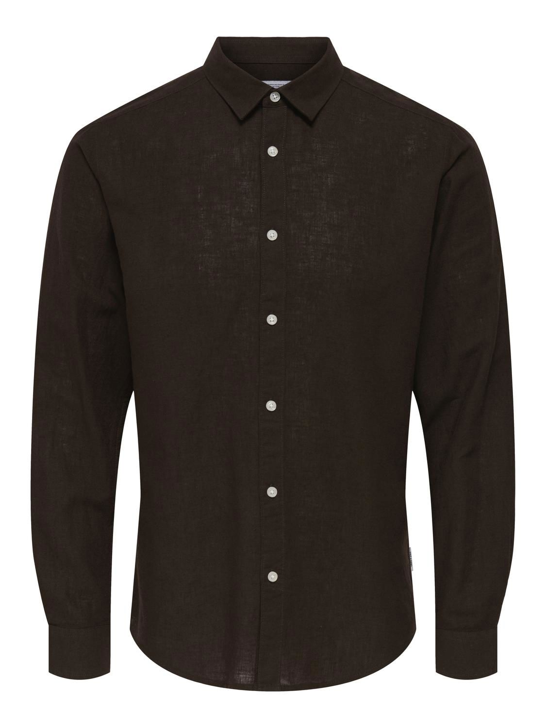 Onscaiden Life Ls Solid Linen Blend Noos Coffee Bean