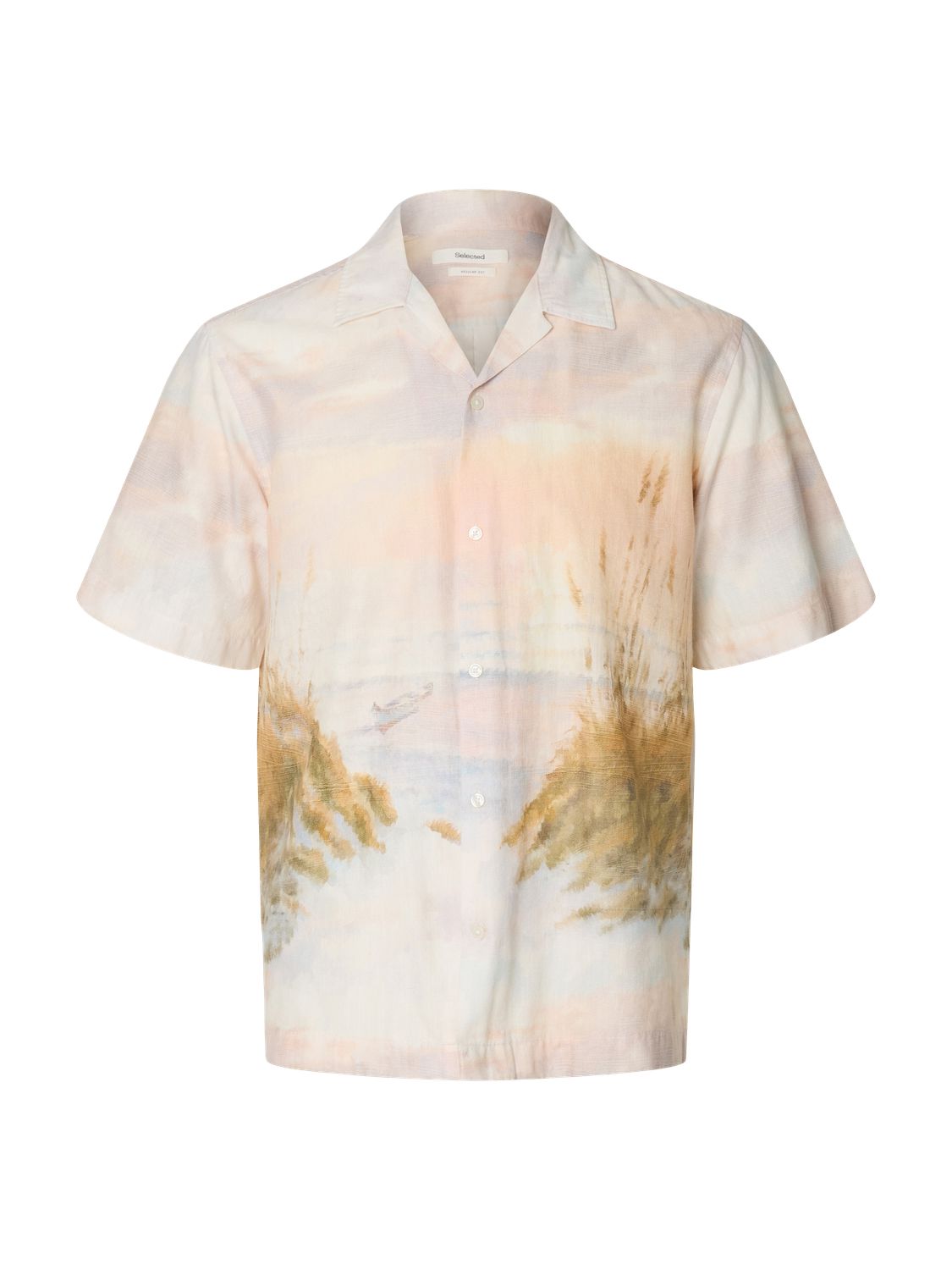 Slhregkelso Sunset Ss Shirt Dusty Blue Boat