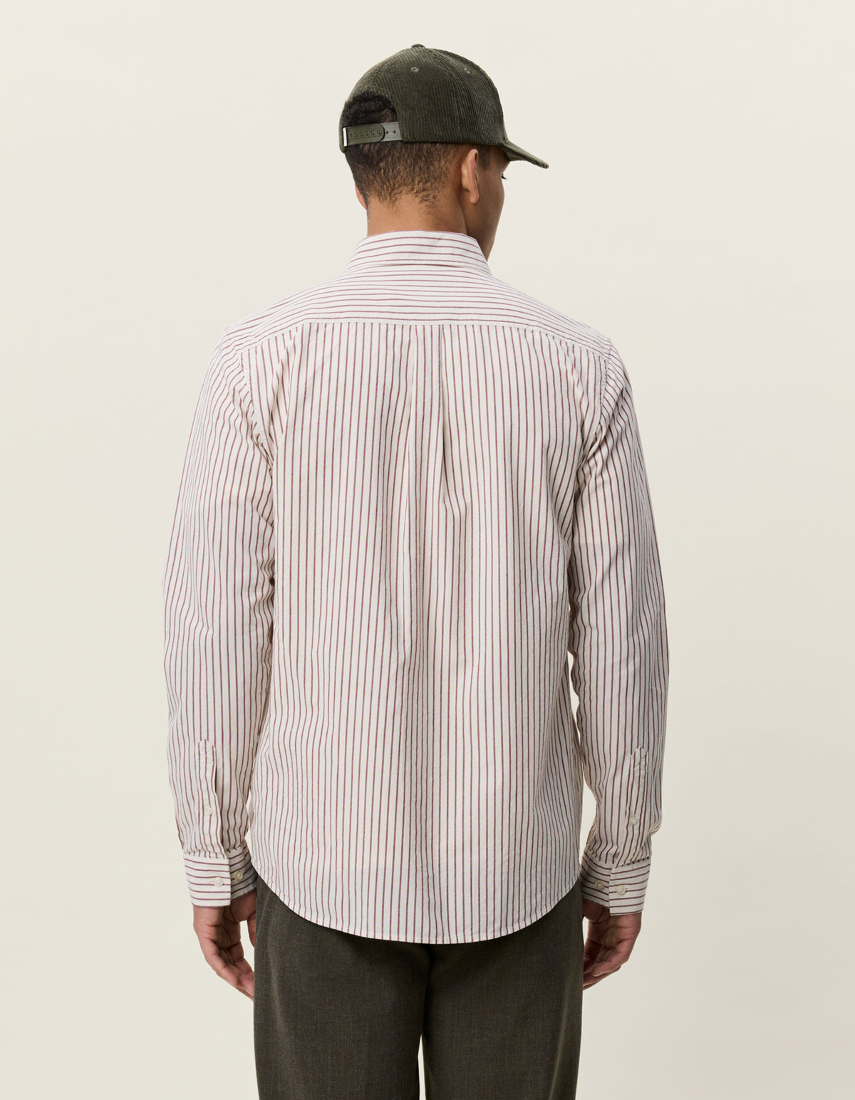 Light Oxford Striped Shirt Burgunder
