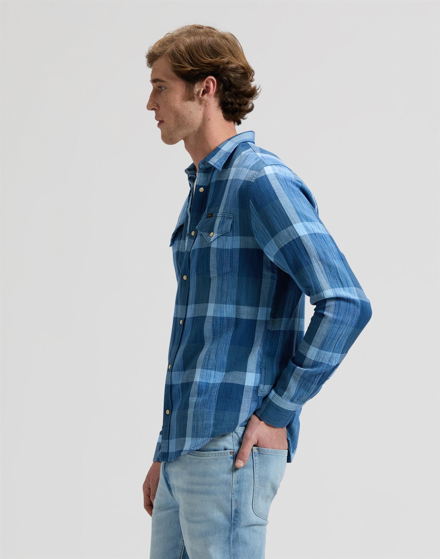 Clean western shirt Mørkeblå