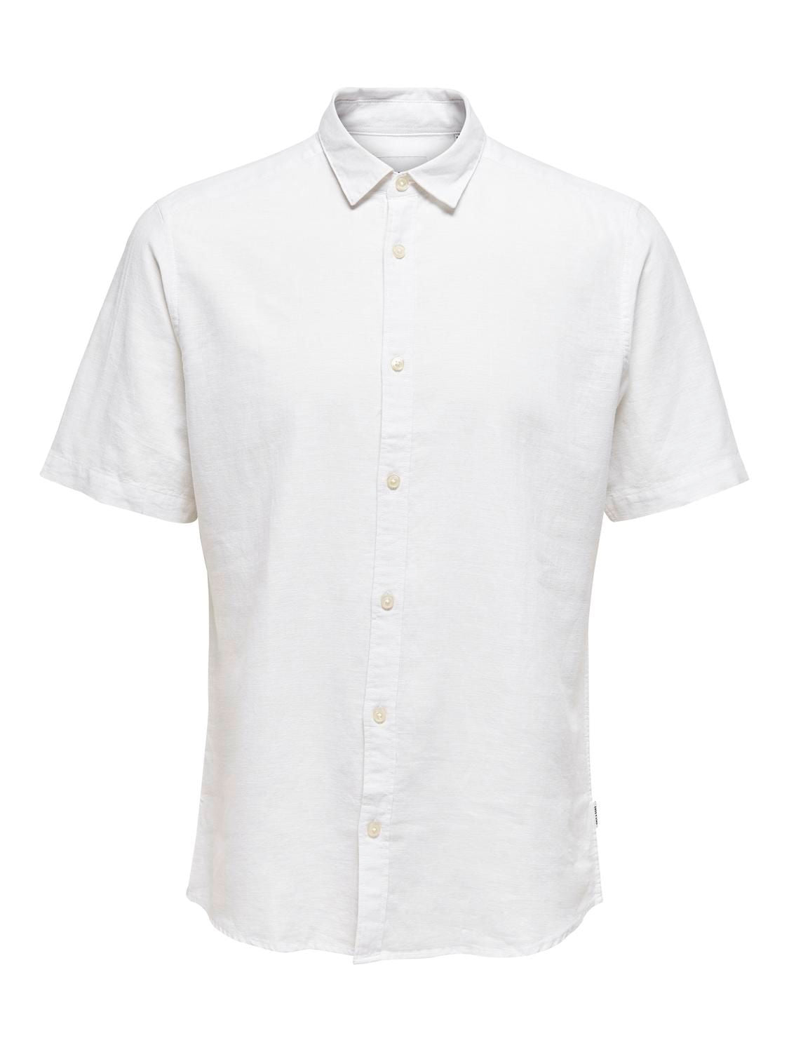 Onscaiden Life Ss Solid Linen Blend Noos White