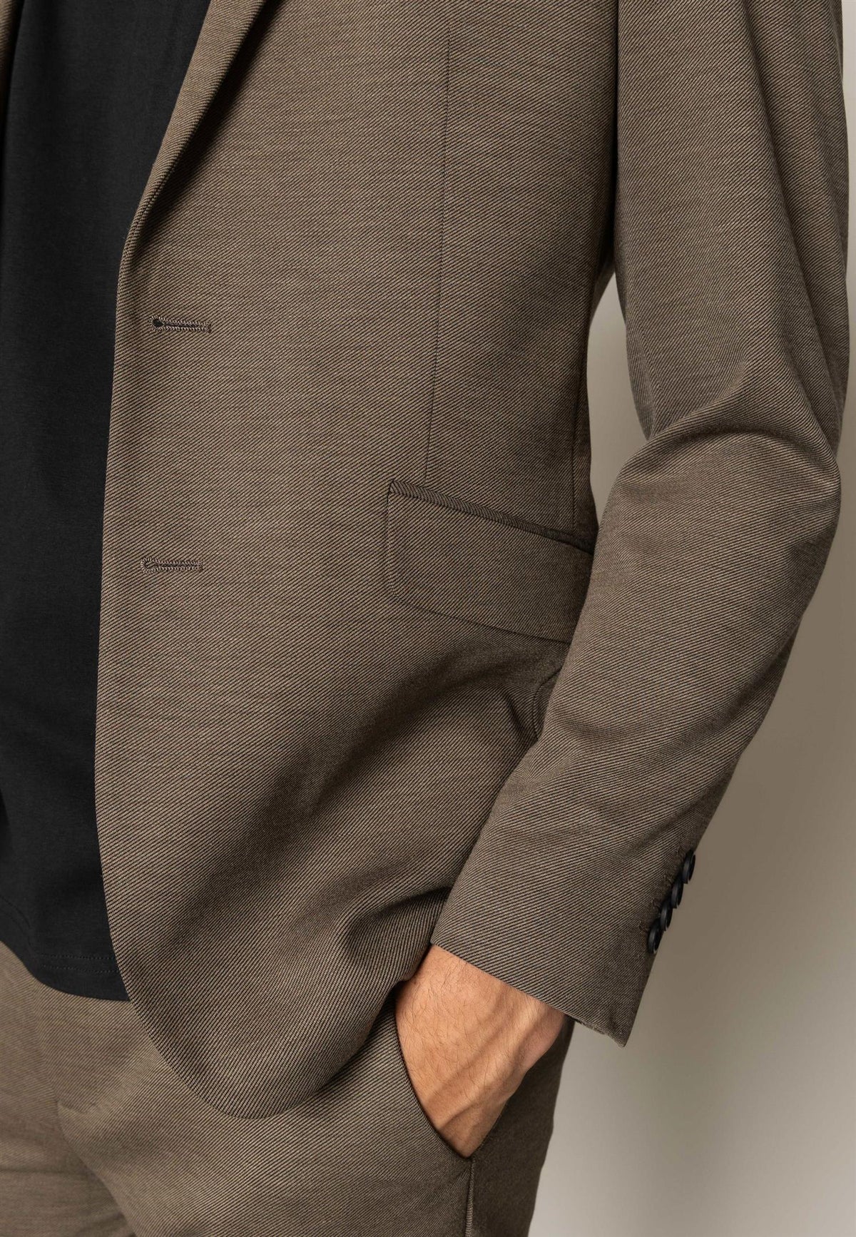 Brendon Jersey Blazer Dark Khaki