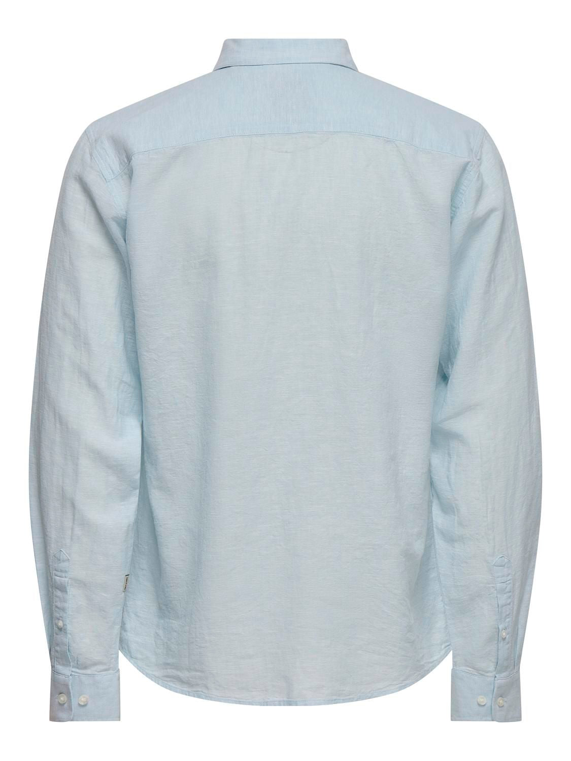 Onscaiden Life Ls Solid Linen Blend Noos Cashmere Blue