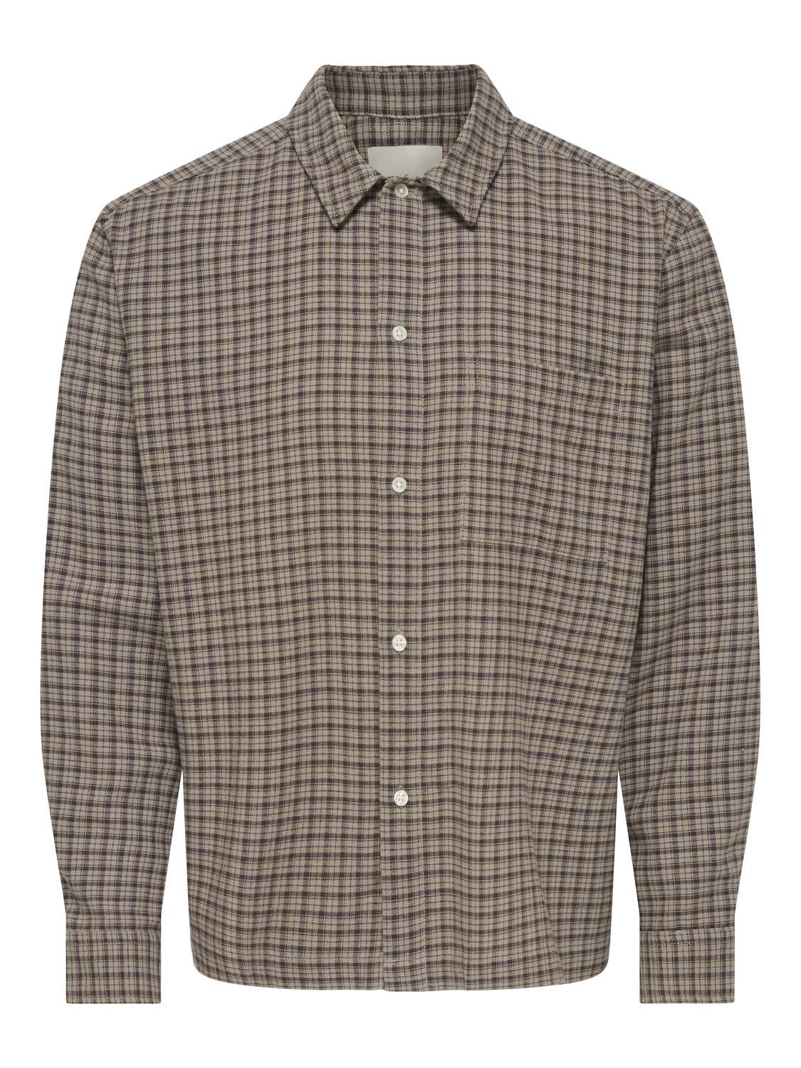 Onshale Flannel Check Shirt Rlx Fit Noos Travertine