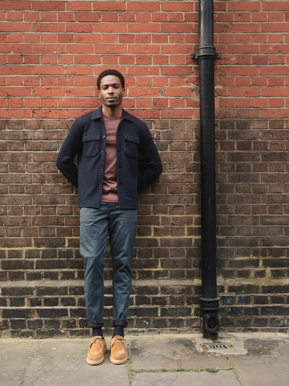 MMGAustin knit overshirt Navy