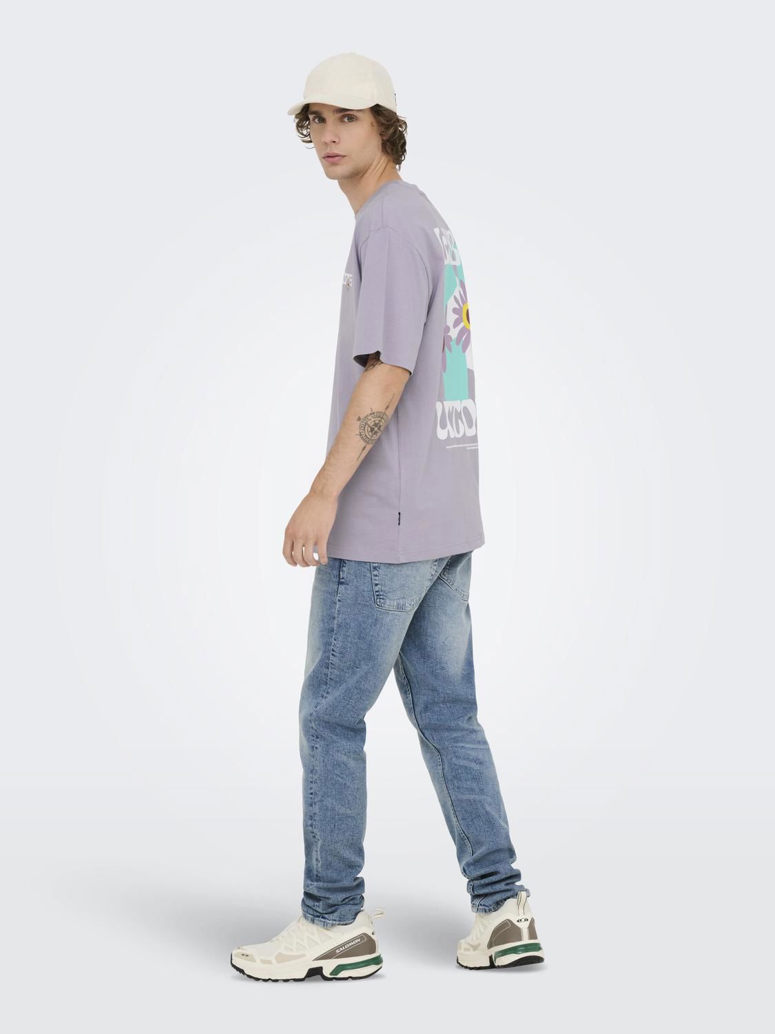 Onsfrank Rlx Ss Tee Noos Lavender Gray Lisboa