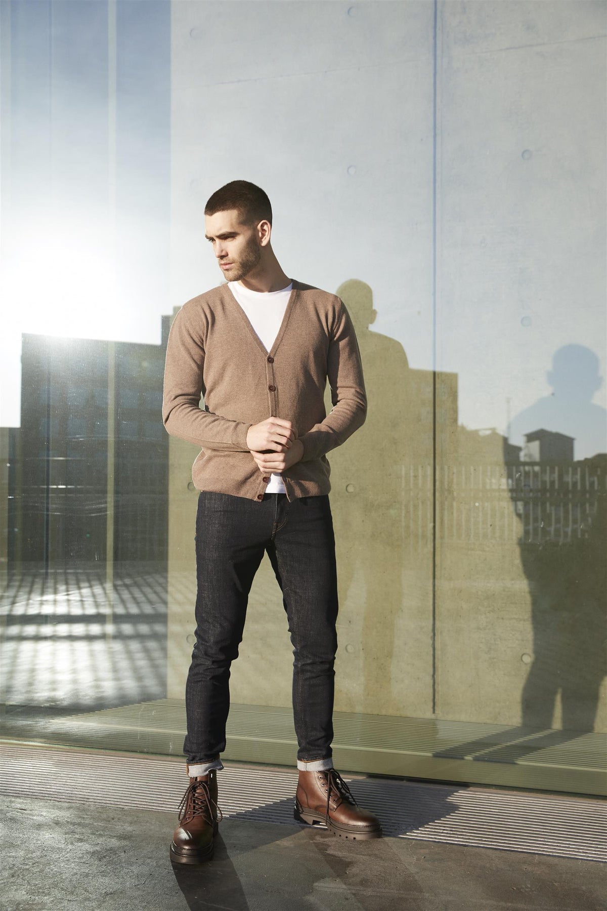 Wexford v-neck cardigan Beige