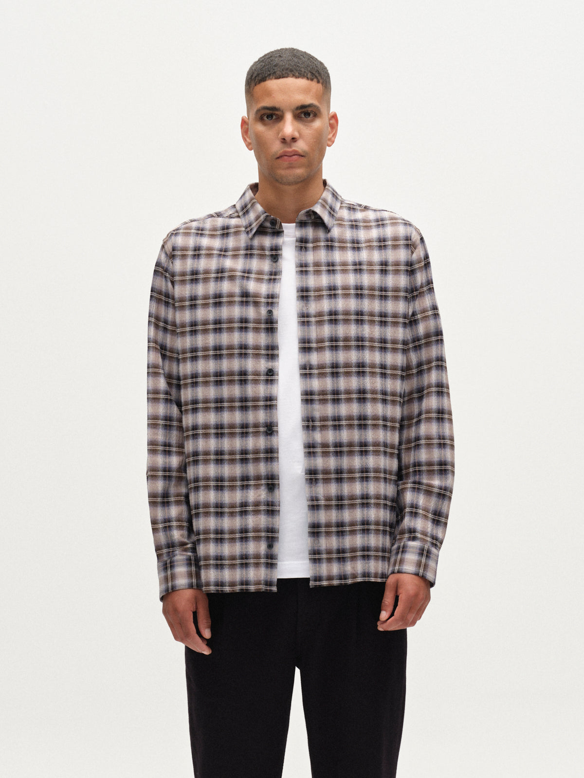 Sven Reg Crepe Ls Blue Check